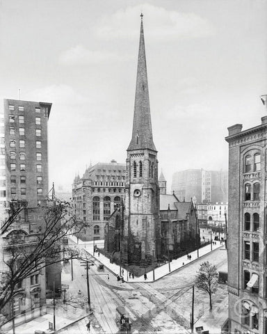 Historic Black & White Photo - Buffalo, New York - St. Paul's Cathedral, c1908 -